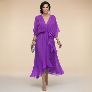 MD | Robe en Chiffon à Décolleté V