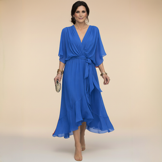 MD | Robe en Chiffon à Décolleté V