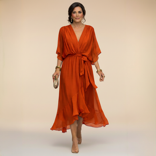 MD | Robe en Chiffon à Décolleté V