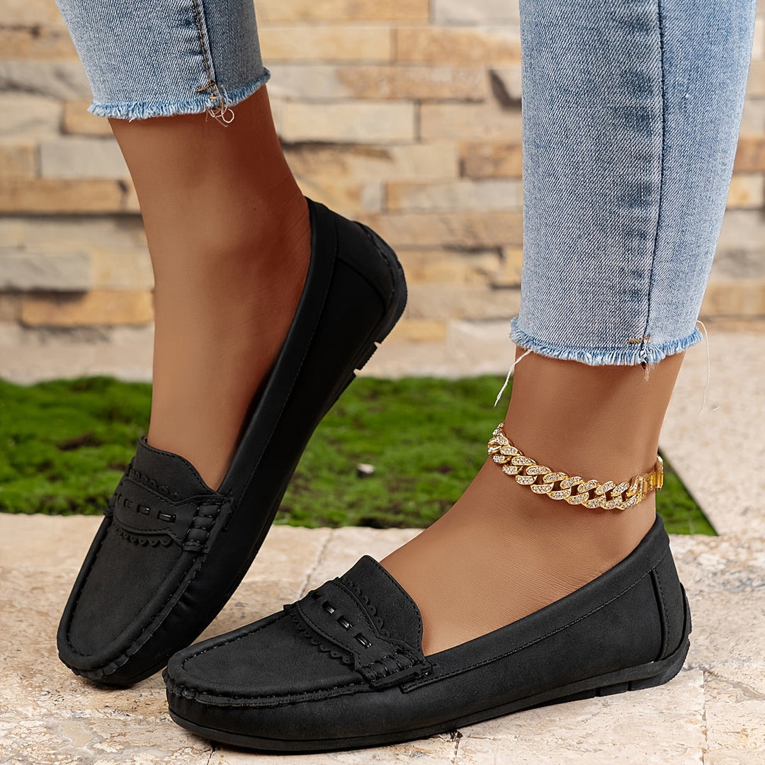 MD | MOCASSINS EFFET DAIM FESTONNÉS