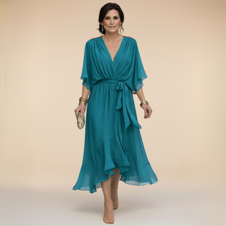 MD | Robe en Chiffon à Décolleté V