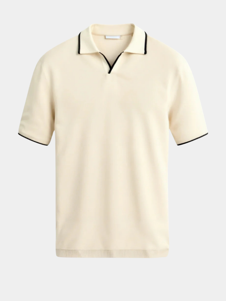 MD | POLO SUR MESURE EN PIQUÉ AVEC DÉTAILS CONTRASTANTS