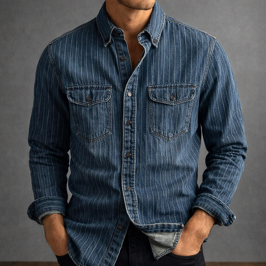 MD | CHEMISE À RAYURES MANCHES LONGUES