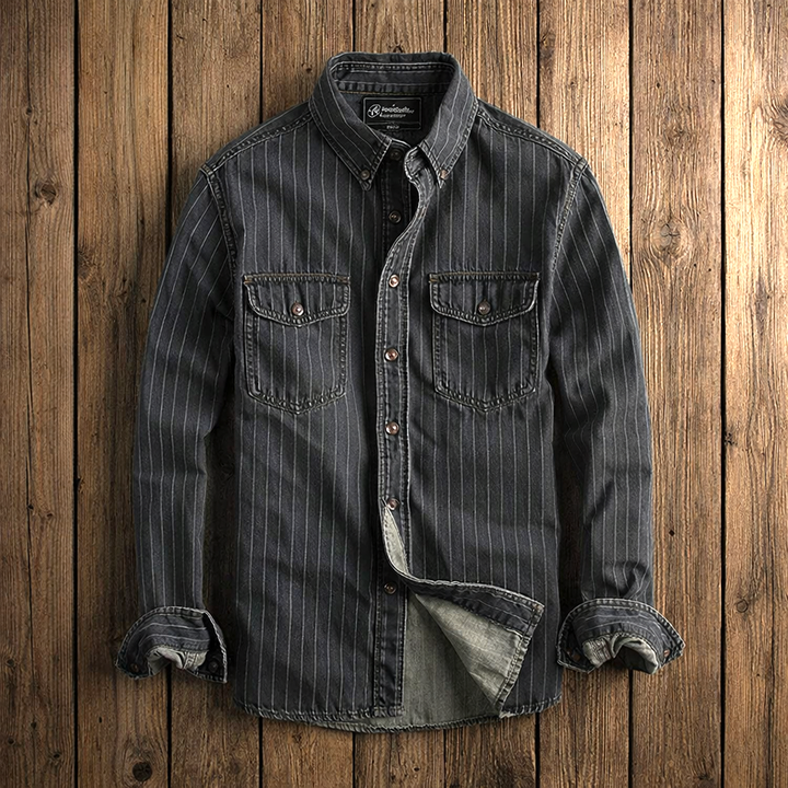 MD | CHEMISE À RAYURES MANCHES LONGUES