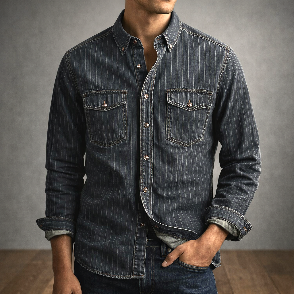 MD | CHEMISE À RAYURES MANCHES LONGUES