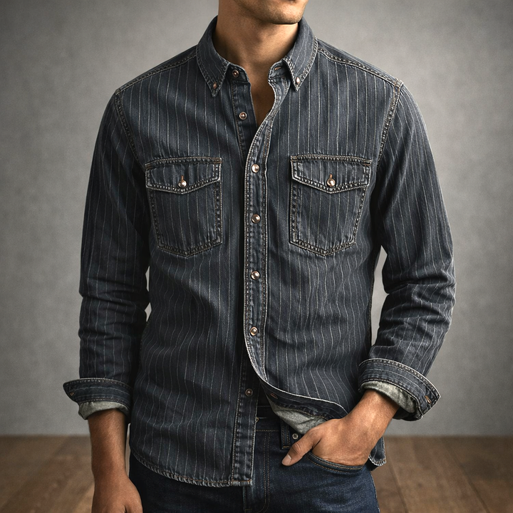MD | CHEMISE À RAYURES MANCHES LONGUES