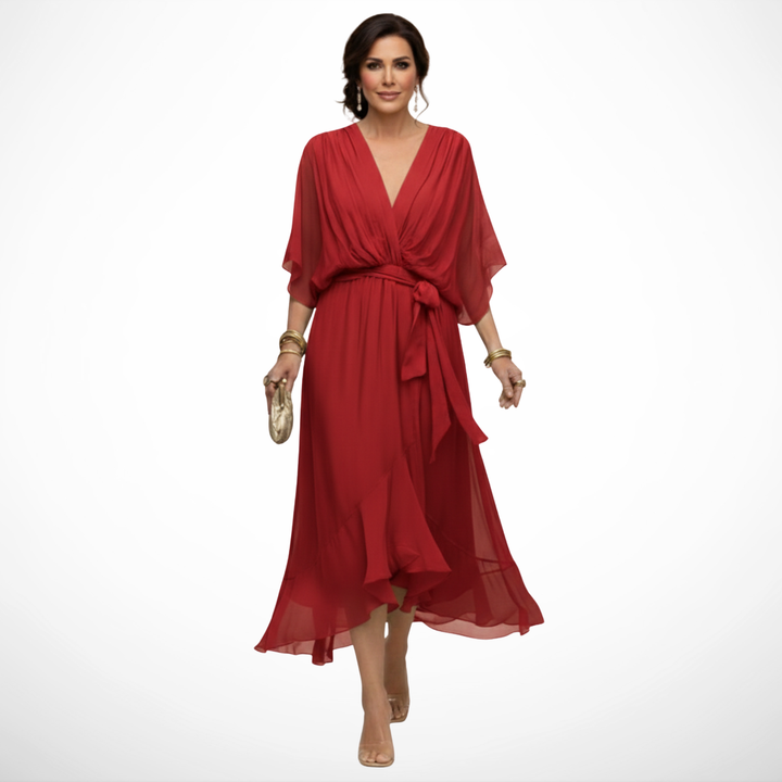 MD | Robe en Chiffon à Décolleté V