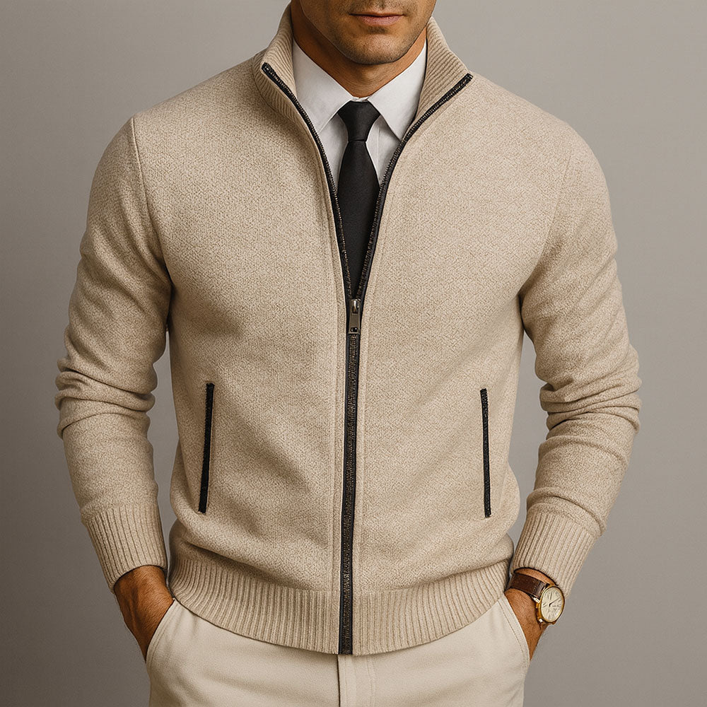MD | Cardigan Zippé Col Montant Henri