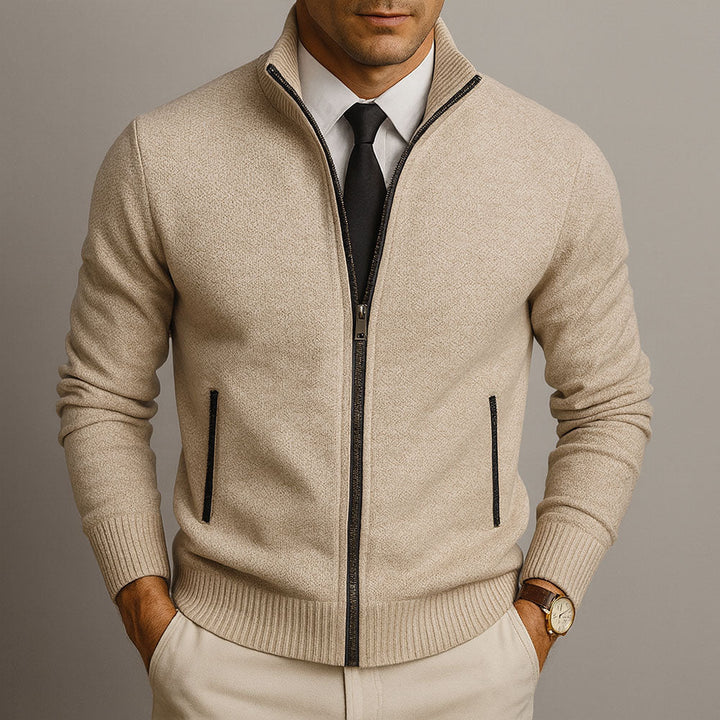 MD | Cardigan Zippé Col Montant Henri