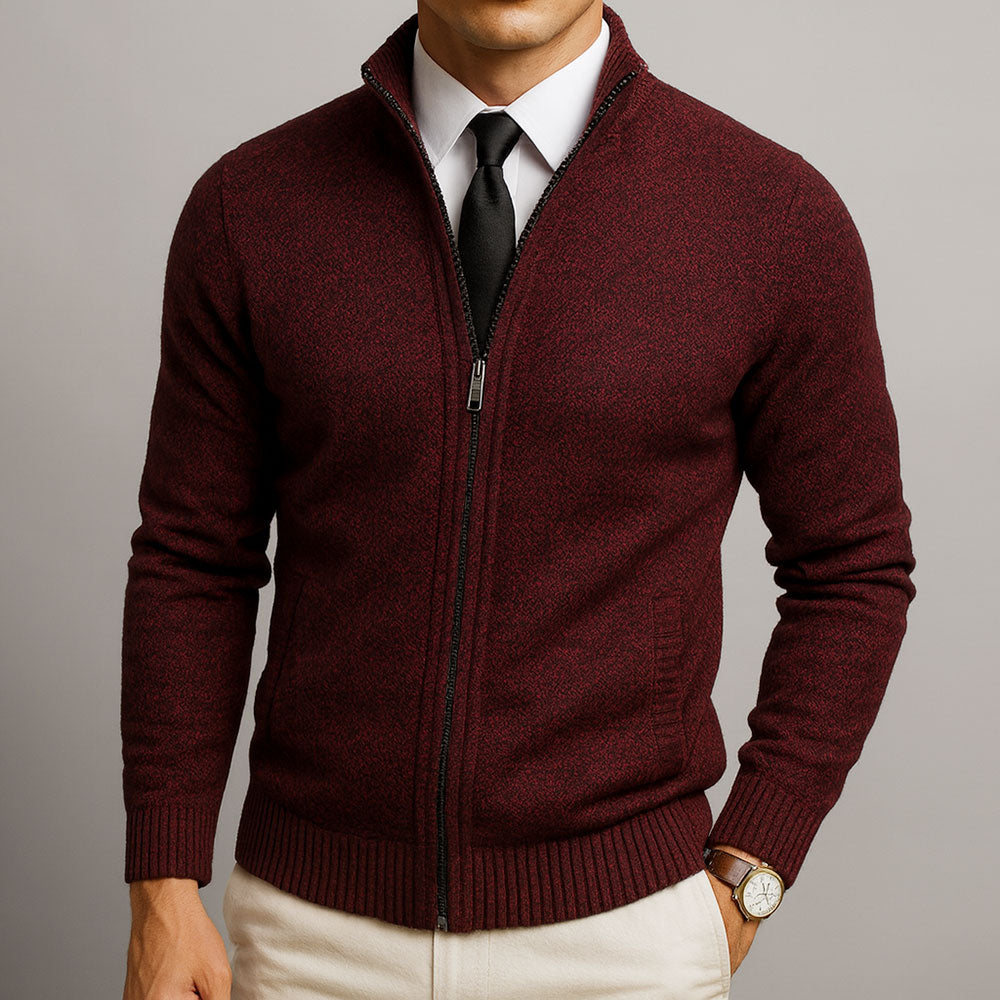 MD | Cardigan Zippé Col Montant Henri