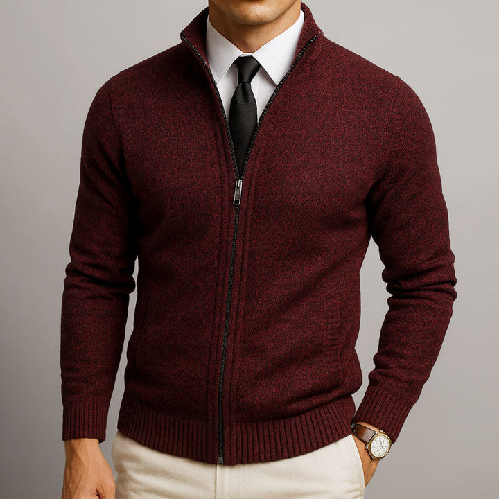 MD | Cardigan Zippé Col Montant Henri