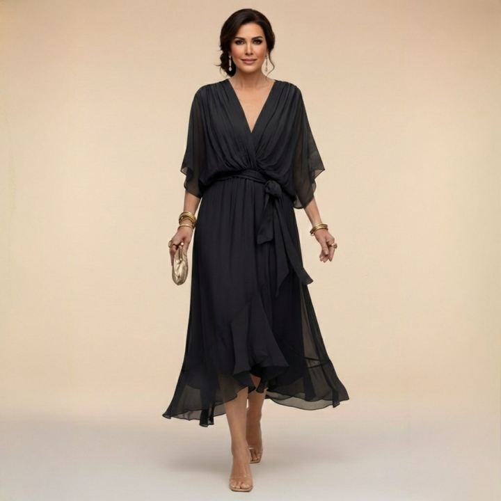 MD | Robe en Chiffon à Décolleté V