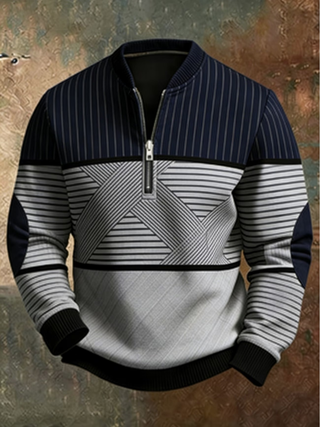 MD | Victor - Pull élégant pour hommes avec fermeture éclair