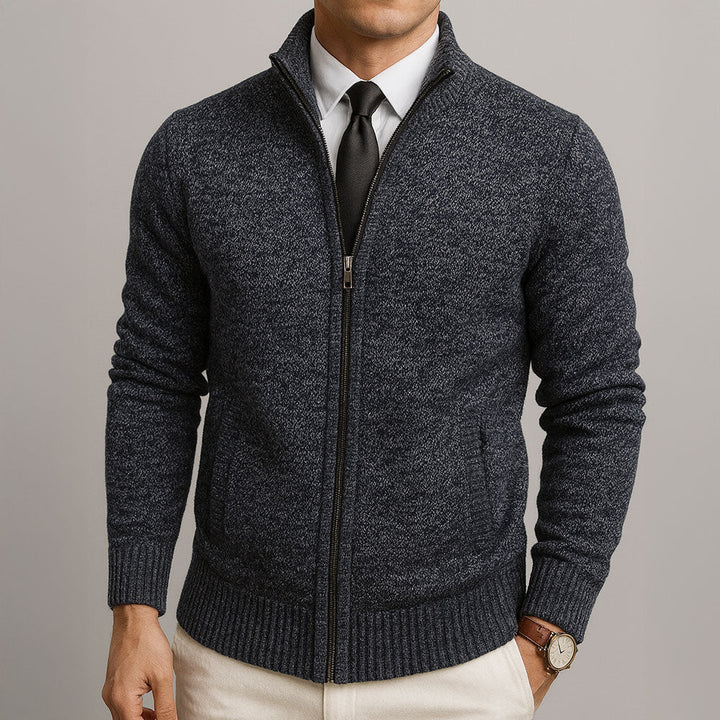 MD | Cardigan Zippé Col Montant Henri