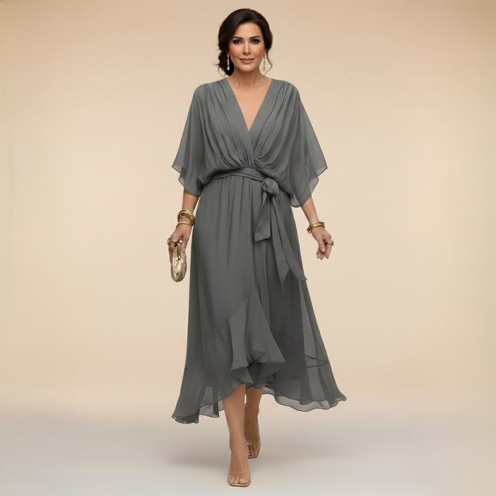MD | Robe en Chiffon à Décolleté V