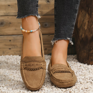 MD | MOCASSINS EFFET DAIM FESTONNÉS