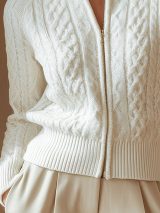 MD | PULL COL MONTANT EN MAILLE DOUCE IMPRIMÉE