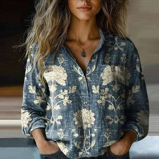 MD | Blouse à Imprimé Floral Rétro
