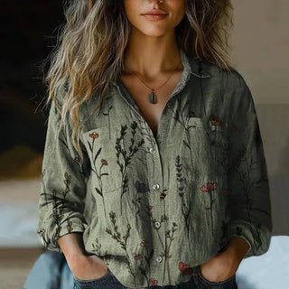 MD | Blouse à Imprimé Floral Rétro