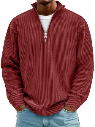 MD | Pull Col Zippé Côtelé Marc