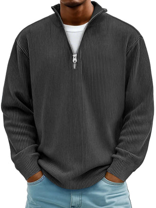 MD | Pull Col Zippé Côtelé Marc