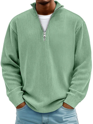 MD | Pull Col Zippé Côtelé Marc