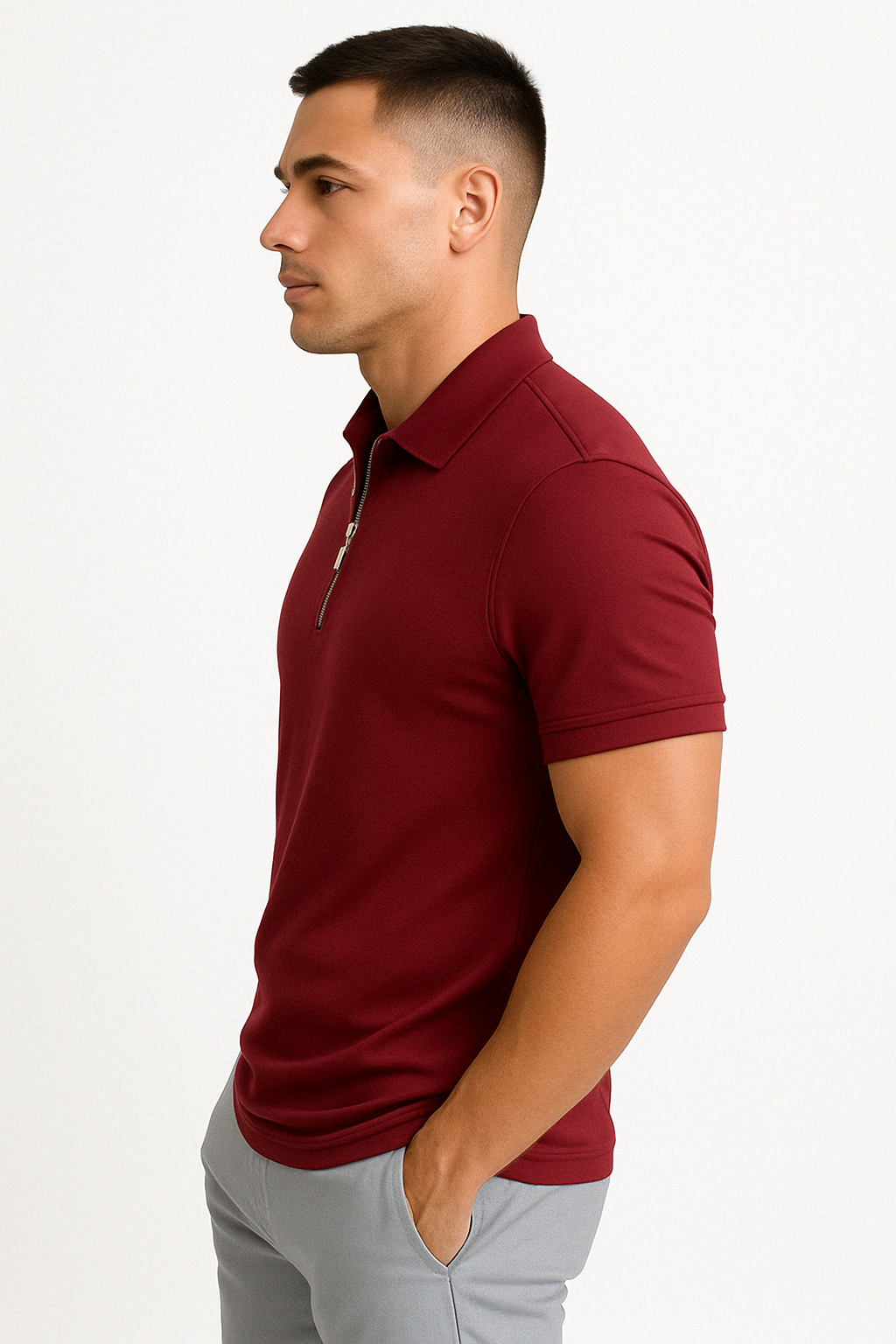 MD | POLO MODERNE AVEC ZIP MI-HAUT