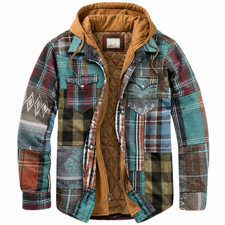 MD | Veste Patchwork à Motifs Carreaux