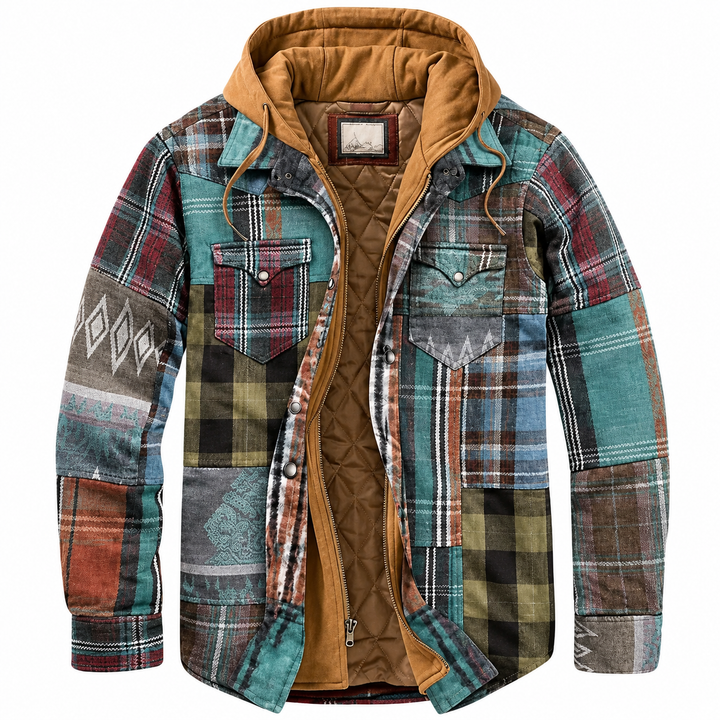MD | Veste Patchwork à Motifs Carreaux