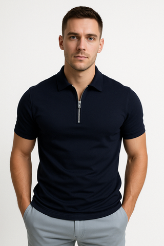 MD | POLO MODERNE AVEC ZIP MI-HAUT