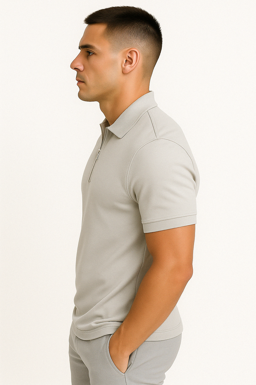 MD | POLO MODERNE AVEC ZIP MI-HAUT