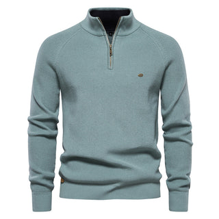 MD | Pull Demi-Zip Maille Côtelée Pierre