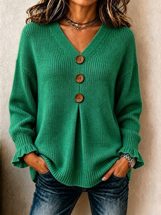 MD | PULL COL V BOUTONNÉ