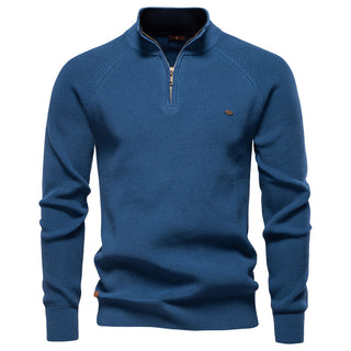 MD | Pull Demi-Zip Maille Côtelée Pierre