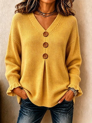 MD | PULL COL V BOUTONNÉ