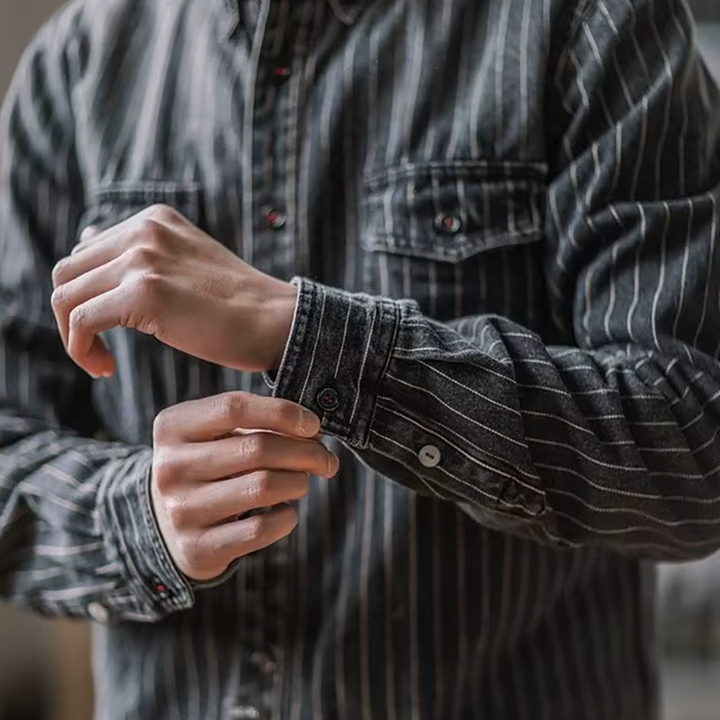 MD | CHEMISE À RAYURES MANCHES LONGUES