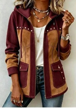 MD | VESTE À CAPUCHE BI-MATIÈRE