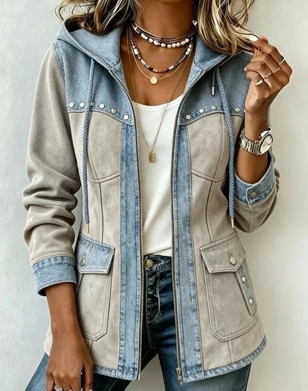 MD | VESTE À CAPUCHE BI-MATIÈRE