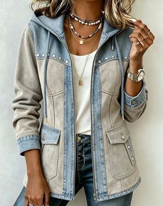 MD | VESTE À CAPUCHE BI-MATIÈRE