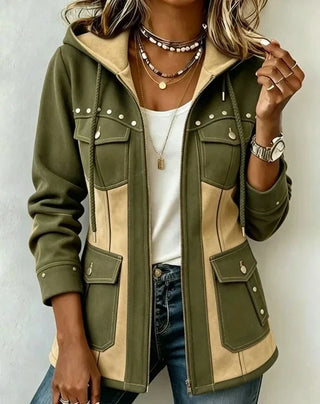 MD | VESTE À CAPUCHE BI-MATIÈRE