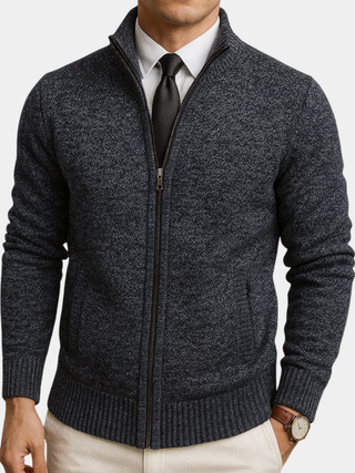 MD | Cardigan Zippé Col Montant Henri