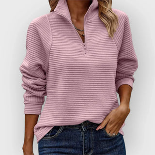 MD | PULL CHIC DÉCONTRACTÉ À COL ZIPPÉ
