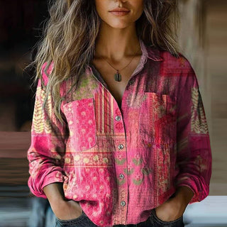 MD | Blouse à Imprimé Floral Rétro