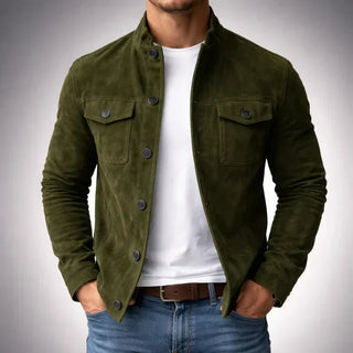 MD | Veste en daim boutonnée