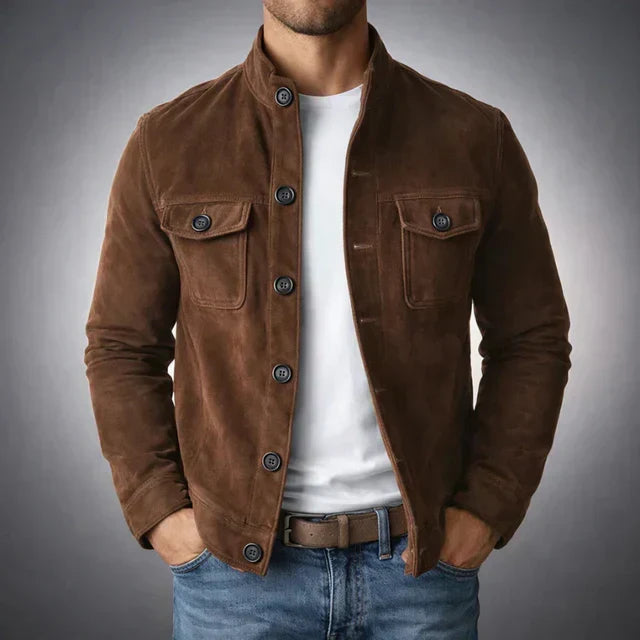 MD | Veste en daim boutonnée