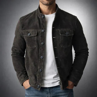 MD | Veste en daim boutonnée