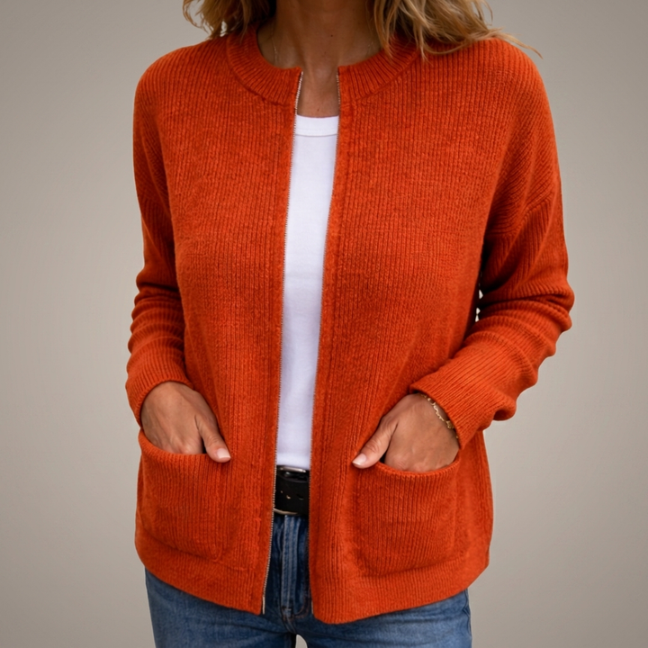 MD | GILET ZIPPÉ EN MAILLE DOUCE