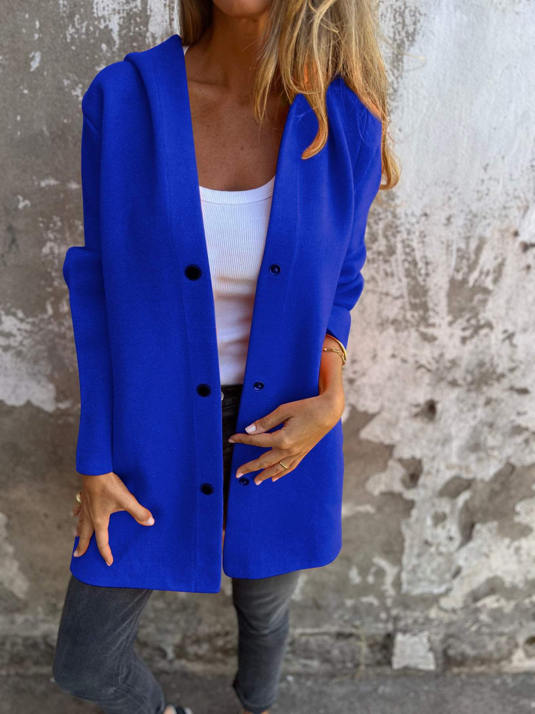 MD | GILET LONG CHIC AVEC CAPUCHE