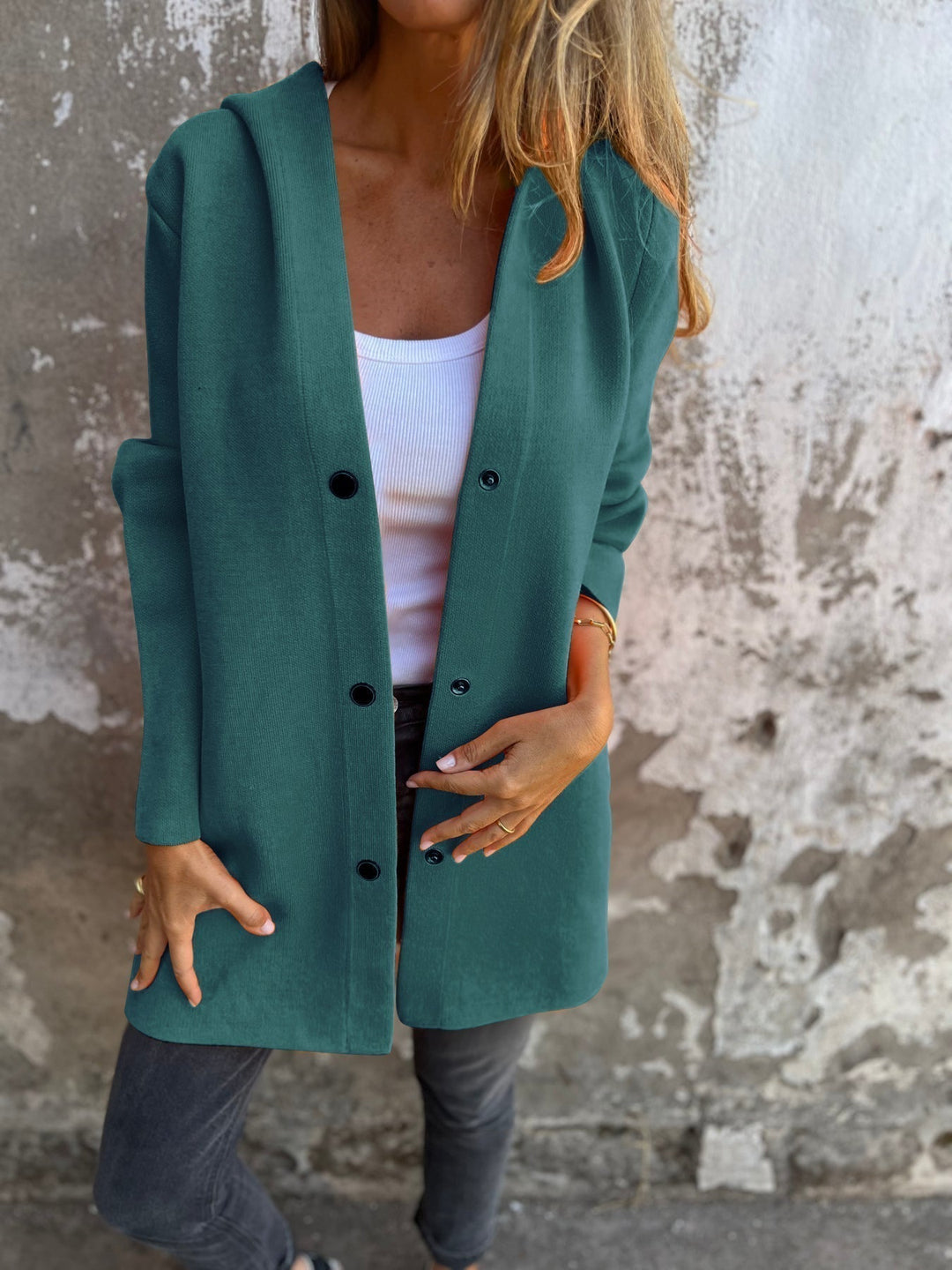 MD | GILET LONG CHIC AVEC CAPUCHE