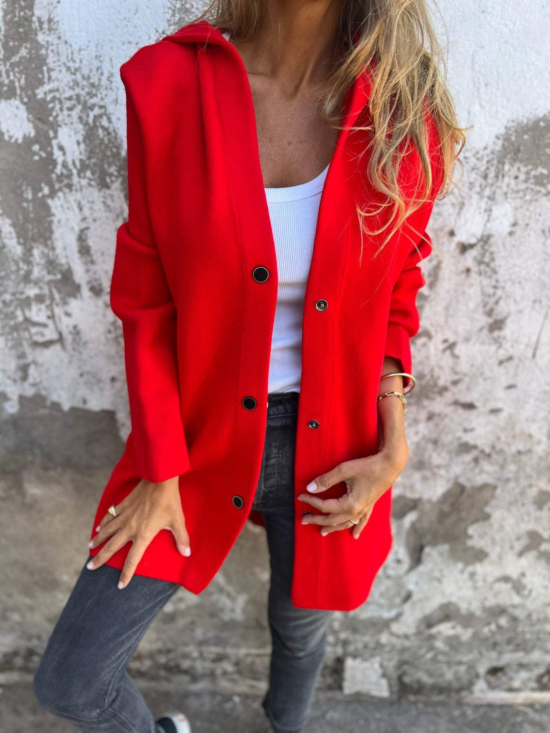 MD | GILET LONG CHIC AVEC CAPUCHE